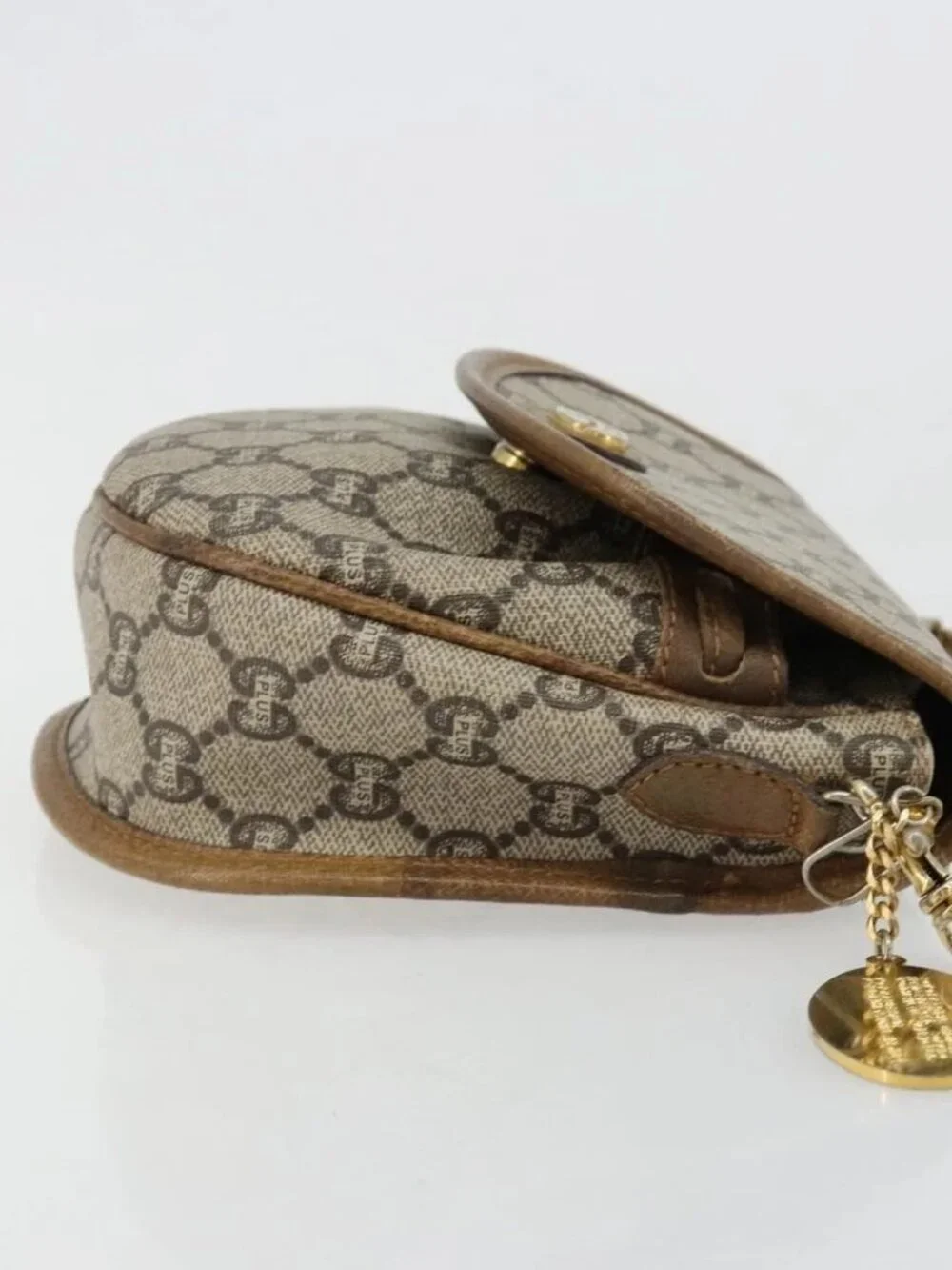 GUCCI GG Plus Supreme Shoulder Bag PVC Beige Gold Auth ka4547 - Picture 3 of 15
